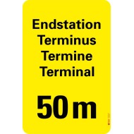 7306 A Warntafel Endstation 50 m
