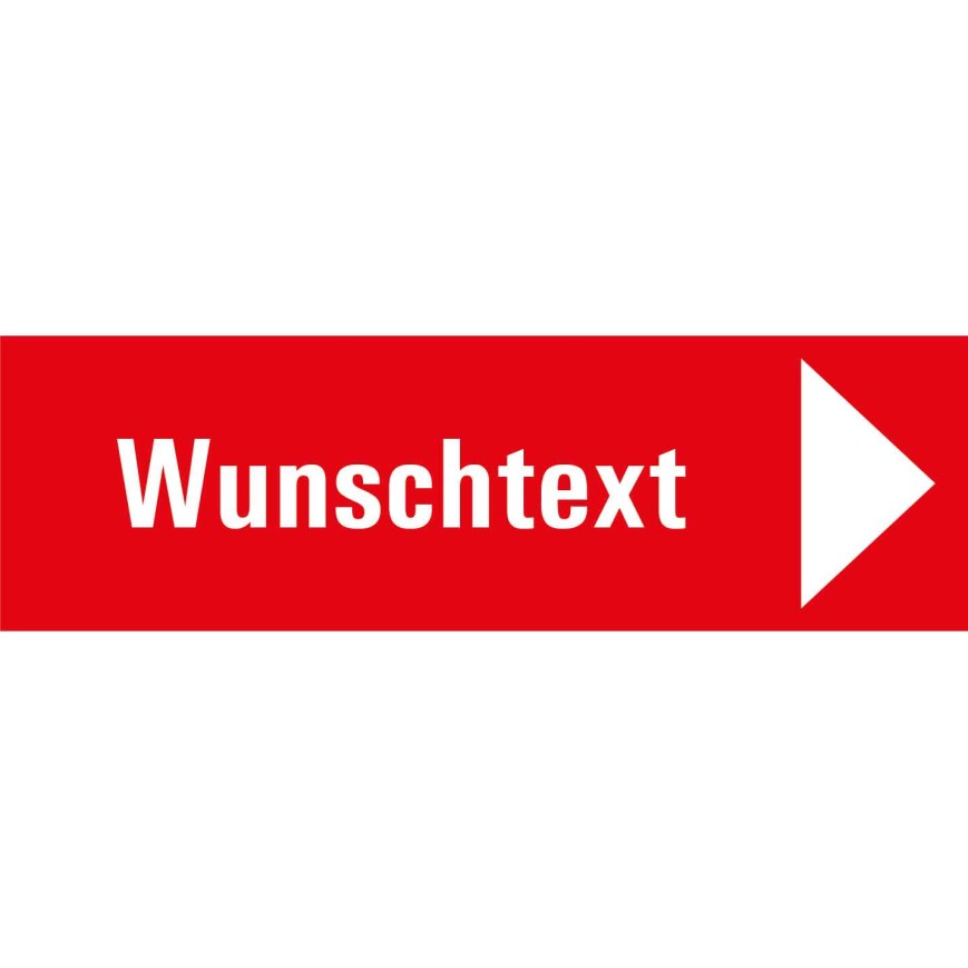 7702 S Richtungspfeil rechts rot mit Text