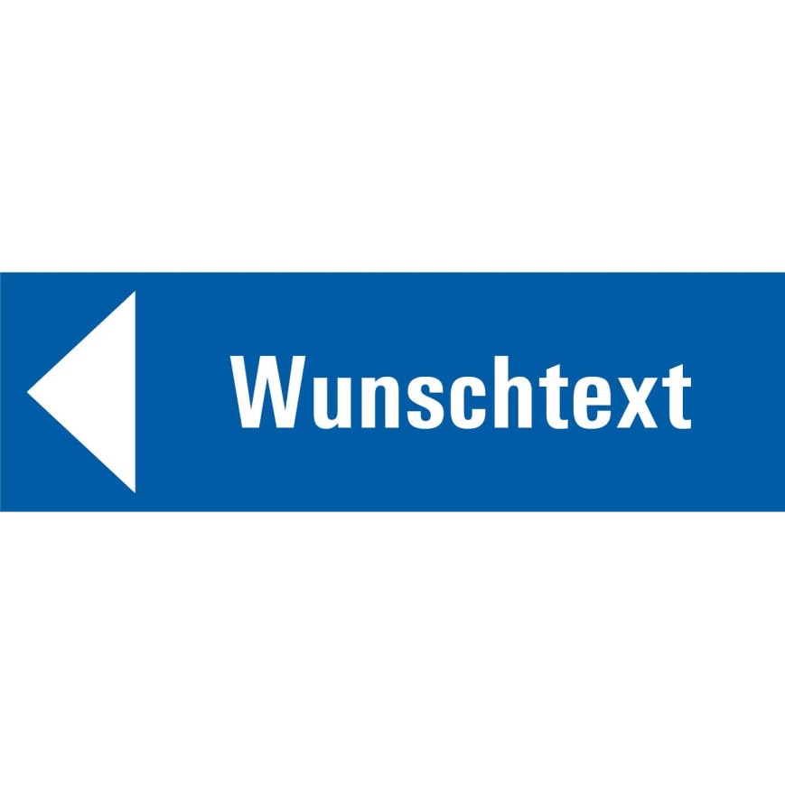 7702 A Richtungspfeil links blau mit Text