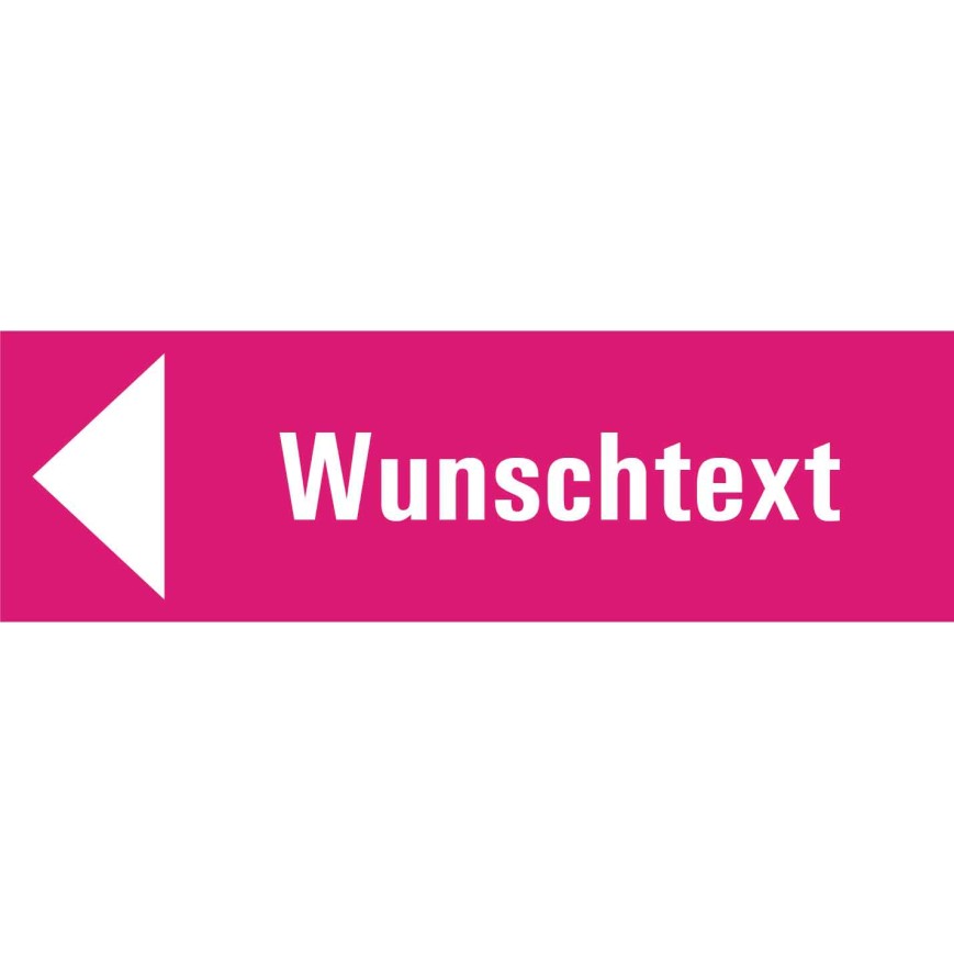 7709 A Richtungspfeil links pink mit Text