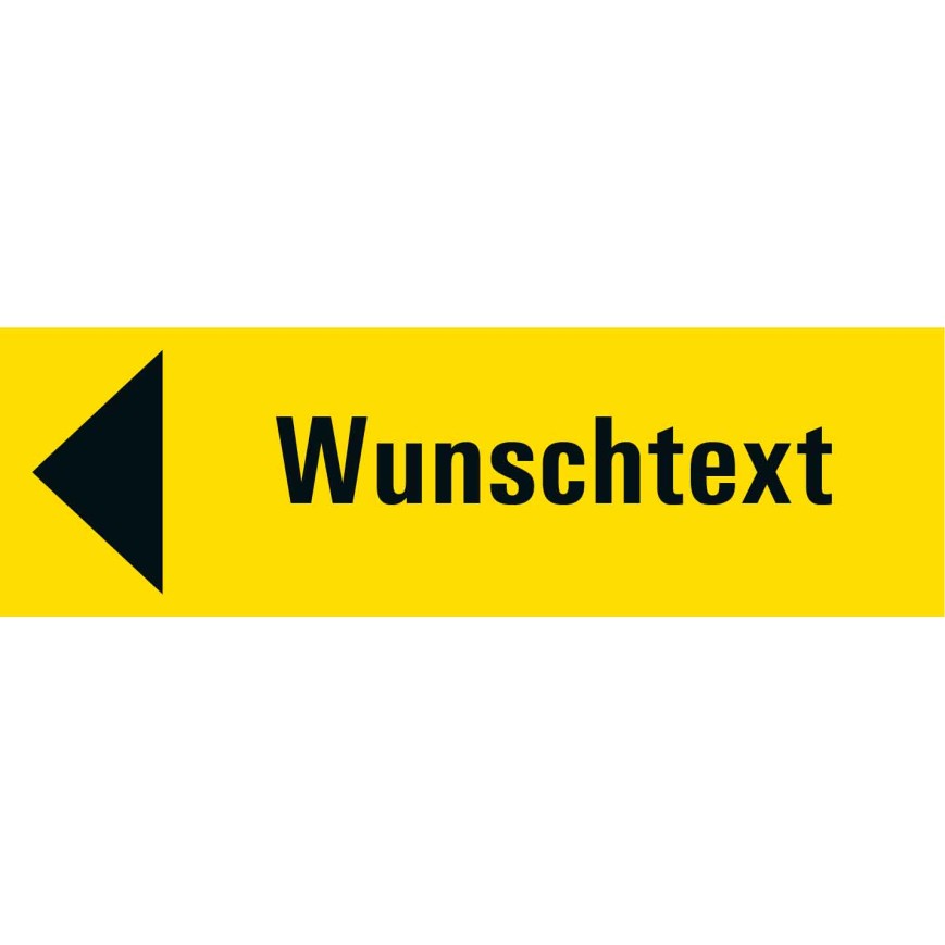 7702 S Richtungspfeil links gelb mit Text