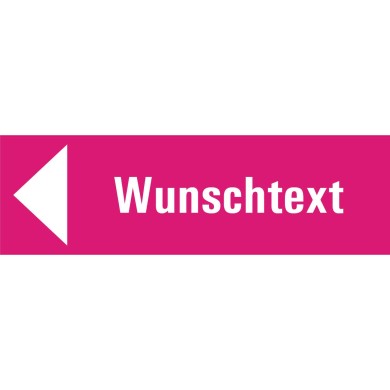 7709 S Richtungspfeil links pink mit Text