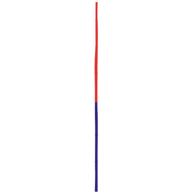 408 Bambusstangen / blau mit 80 cm orange