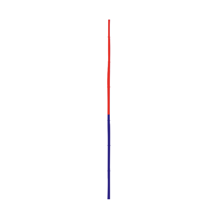 408 Bambusstangen / blau mit 80 cm orange