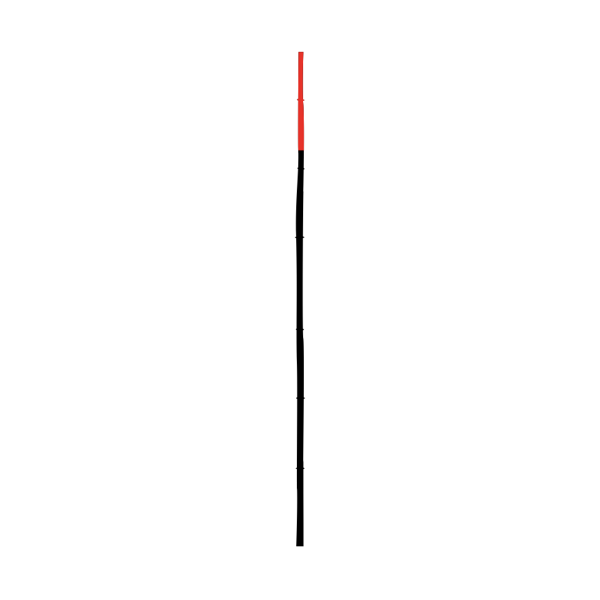 408 Bambusstangen / schwarz mit 30 cm orange
