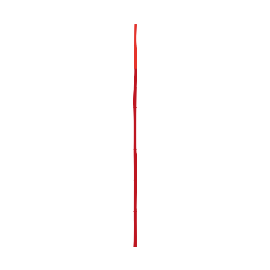 408 Bambusstangen / rot mit 30 cm orange