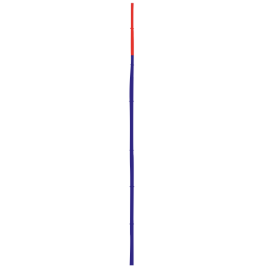408 Bambusstangen / blau mit 30 cm orange
