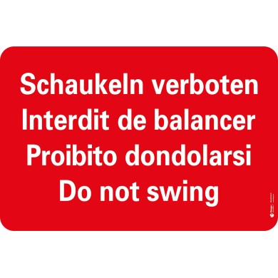 7602 A Anlagetafel Schaukeln verboten