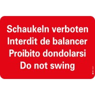 7602 A Anlagetafel Schaukeln verboten